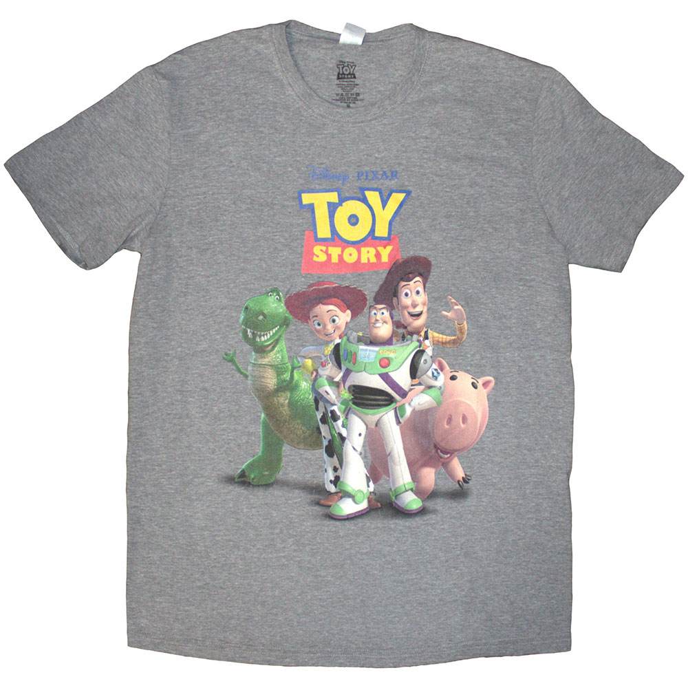 Disney - Toy Story Characters Distressed Heren T-shirt - Grijs